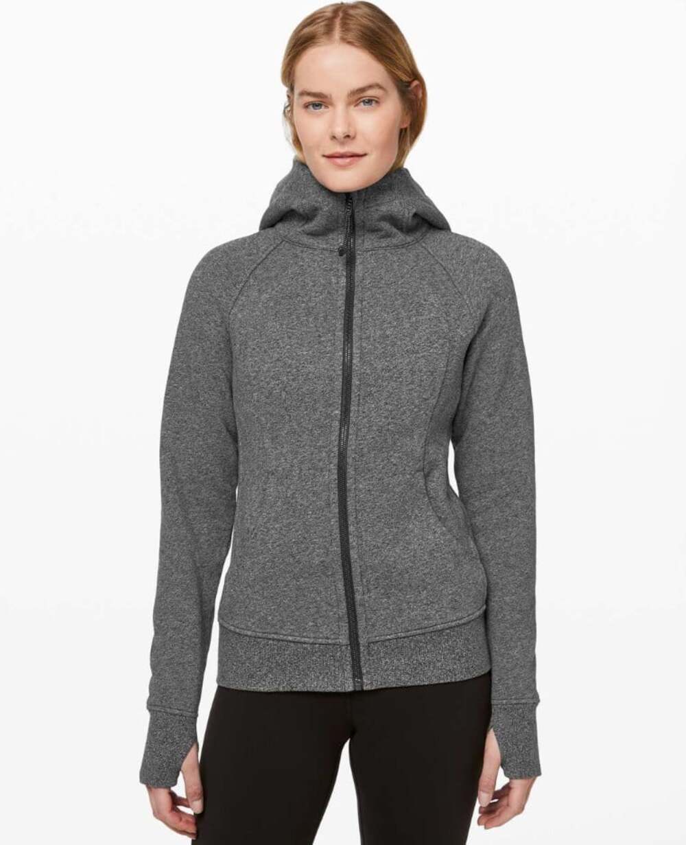 Lululemon Scuba Hoodie *Light Cotton Fleece Heathered Speckled Black Size 6